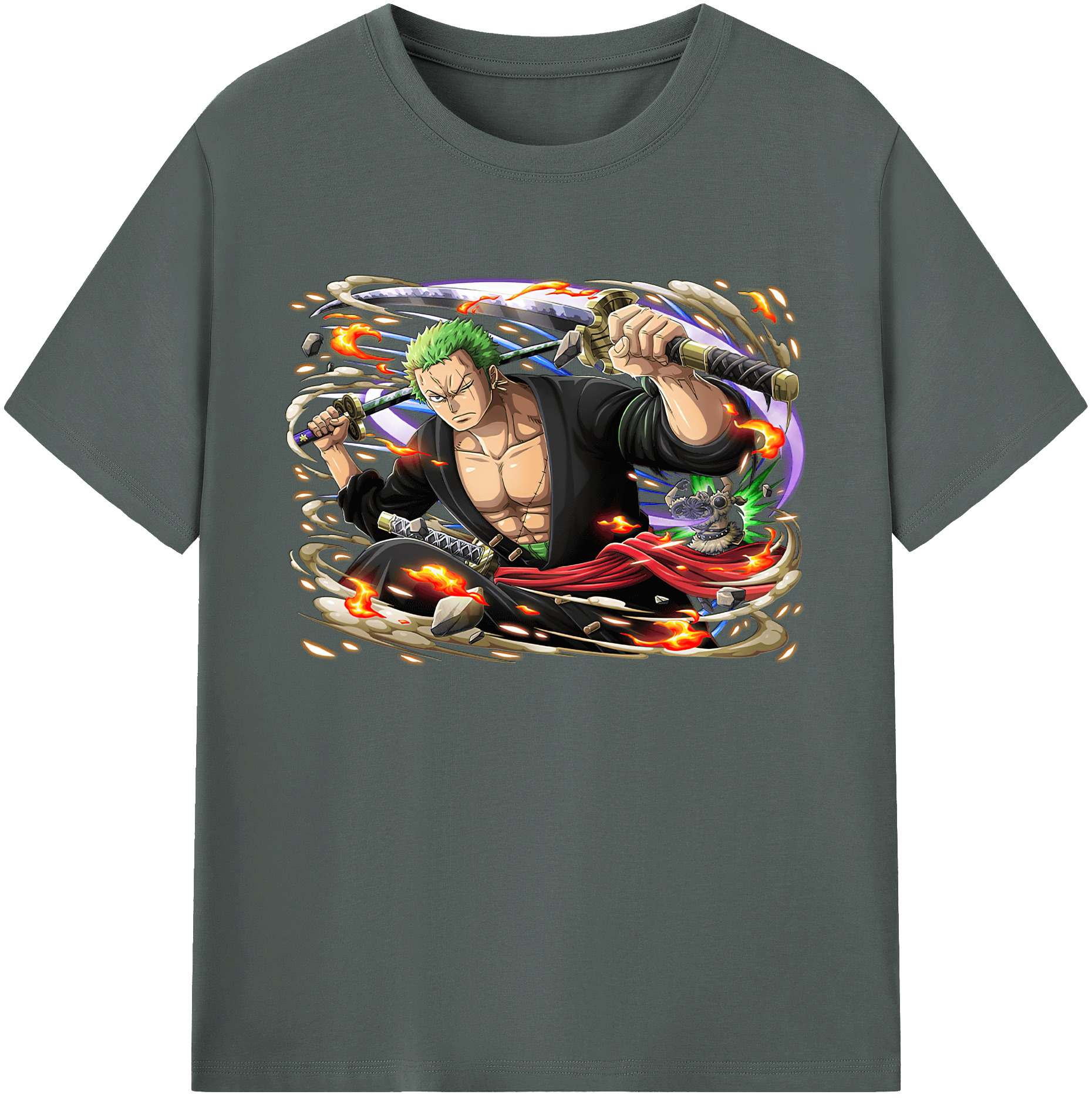 （画像用） ワンピース ロロノア・ゾロ ONE PIECE Roronoa Zoro 綿100％ メンズ半袖Tシャツ｜肌触りやわらか＆通気性